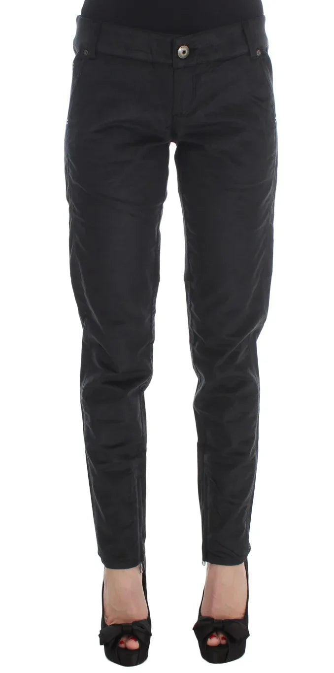 Ermanno Scervino Black Cotton Blend Regular Fit Pants - Zeiniez