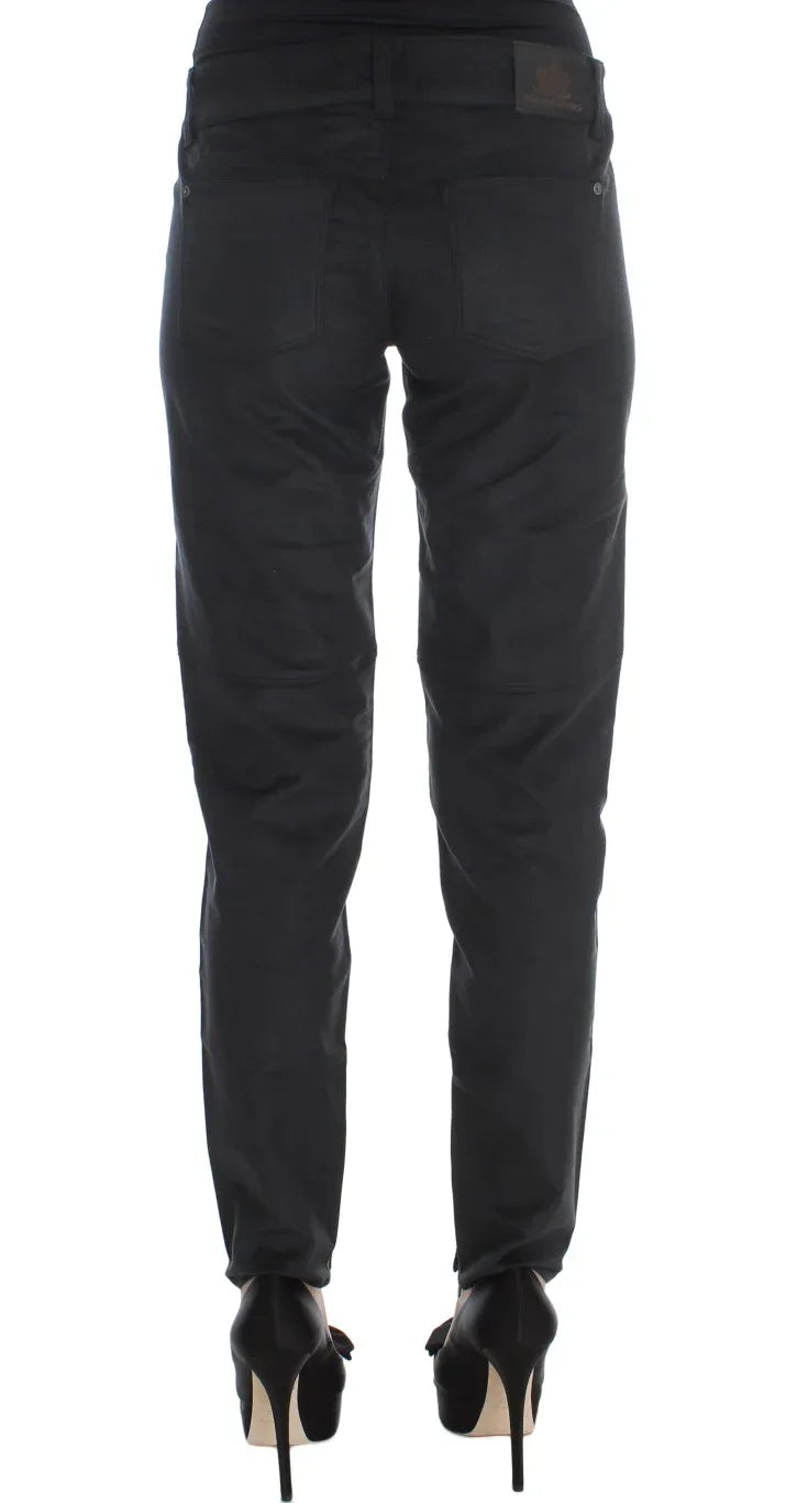 Ermanno Scervino Black Cotton Blend Regular Fit Pants - Zeiniez