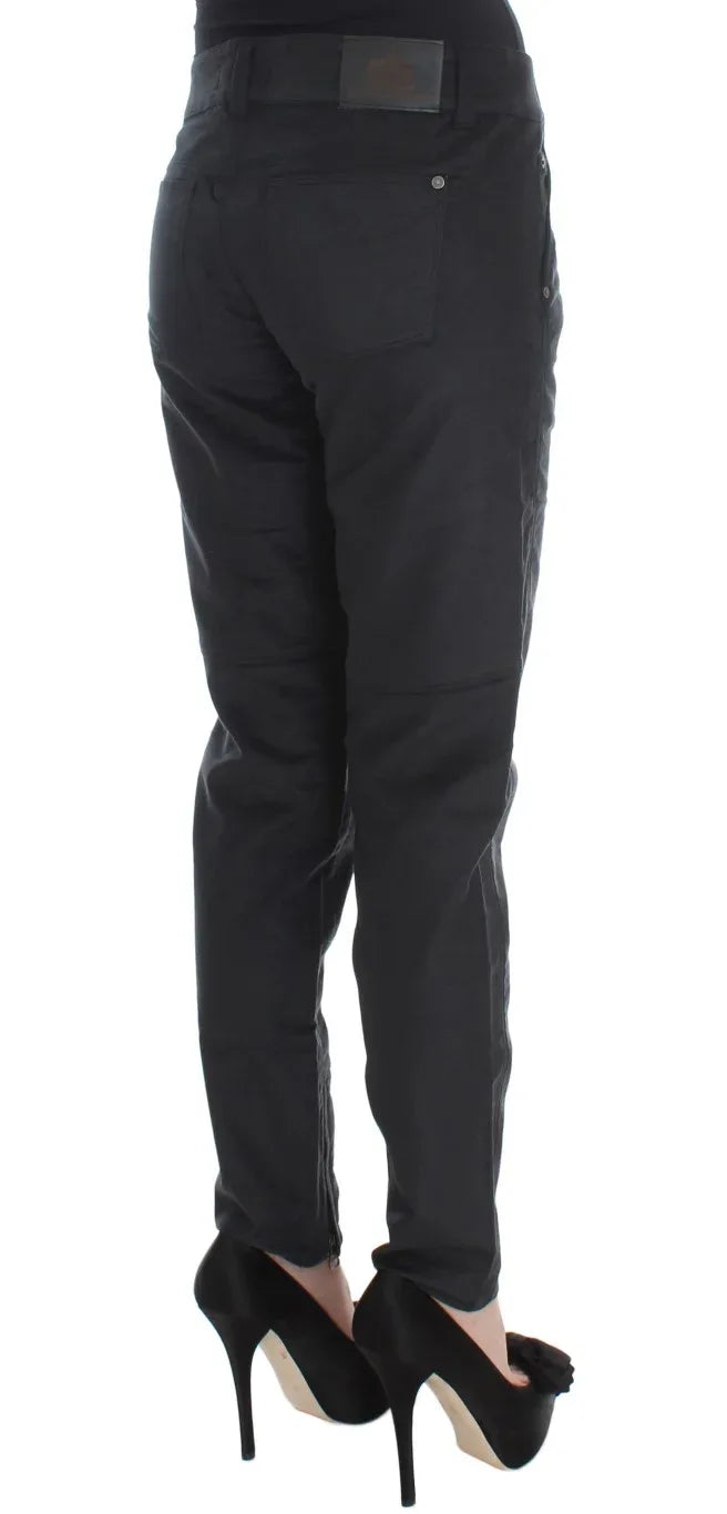Ermanno Scervino Black Cotton Blend Regular Fit Pants - Zeiniez