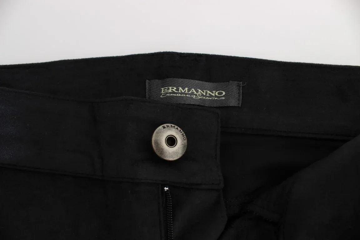 Ermanno Scervino Black Cotton Blend Regular Fit Pants - Zeiniez