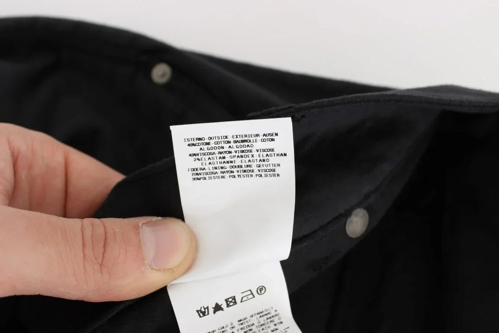 Ermanno Scervino Black Cotton Blend Regular Fit Pants - Zeiniez