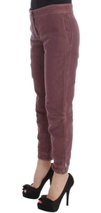 Ermanno Scervino Bordeaux Cotton Cropped Cargo Pants - Zeiniez