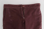 Ermanno Scervino Bordeaux Cotton Cropped Cargo Pants - Zeiniez