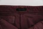 Ermanno Scervino Bordeaux Cotton Cropped Cargo Pants - Zeiniez