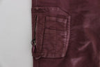 Ermanno Scervino Bordeaux Cotton Cropped Cargo Pants - Zeiniez