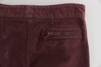 Ermanno Scervino Bordeaux Cotton Cropped Cargo Pants - Zeiniez