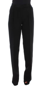 Ermanno Scervino Black Striped Cotton Blend Wide Legs Pants - Zeiniez