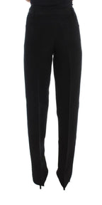 Ermanno Scervino Black Striped Cotton Blend Wide Legs Pants - Zeiniez