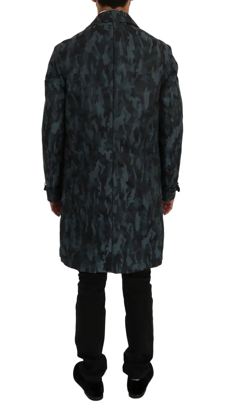 Dolce & Gabbana Blue Camouflage Trench Trench - Zeiniez
