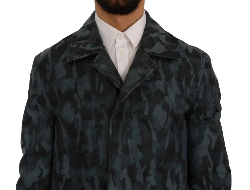 Dolce & Gabbana Blue Camouflage Trench Trench - Zeiniez