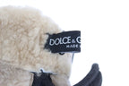 Dolce & Gabbana Gray Wool Shearling Studded Blue Leopard Gloves - Zeiniez