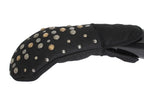 Dolce & Gabbana Gray Wool Shearling Studded Gloves - Zeiniez