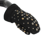Dolce & Gabbana Gray Wool Shearling Studded Gloves - Zeiniez