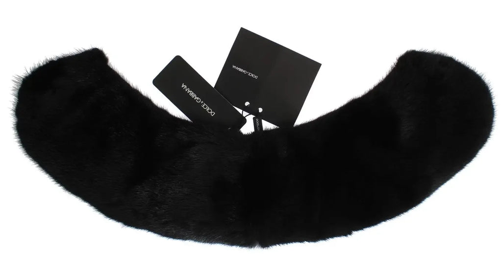 Dolce & Gabbana Black Mink Fur Shoulder Collar Scarf - Zeiniez