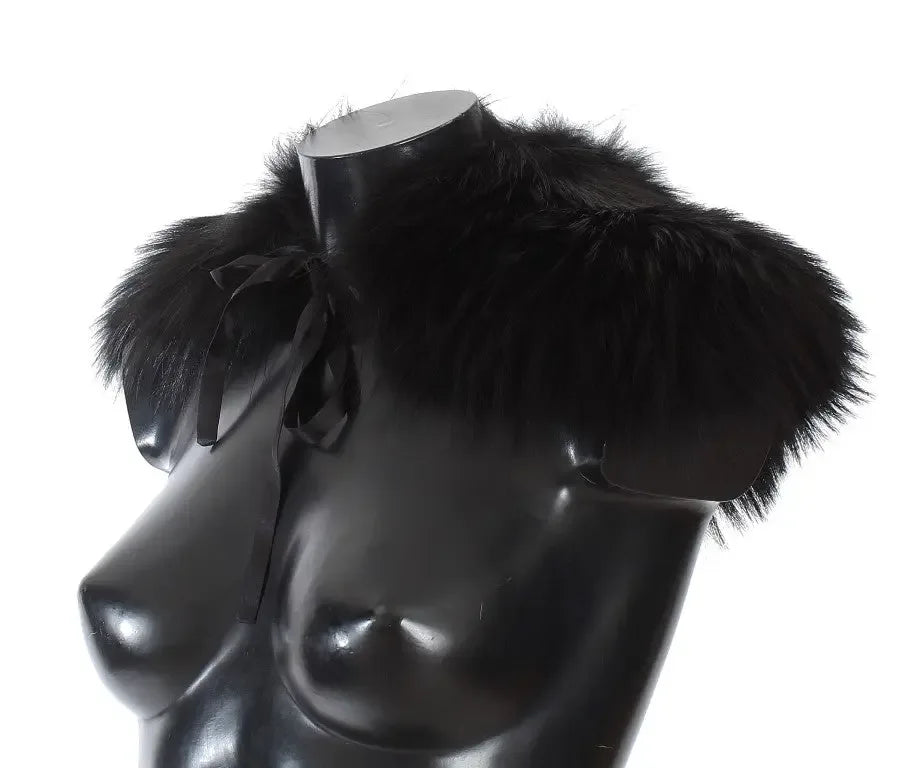 Dolce & Gabbana Black Fox Fur Collar Scarf - Zeiniez