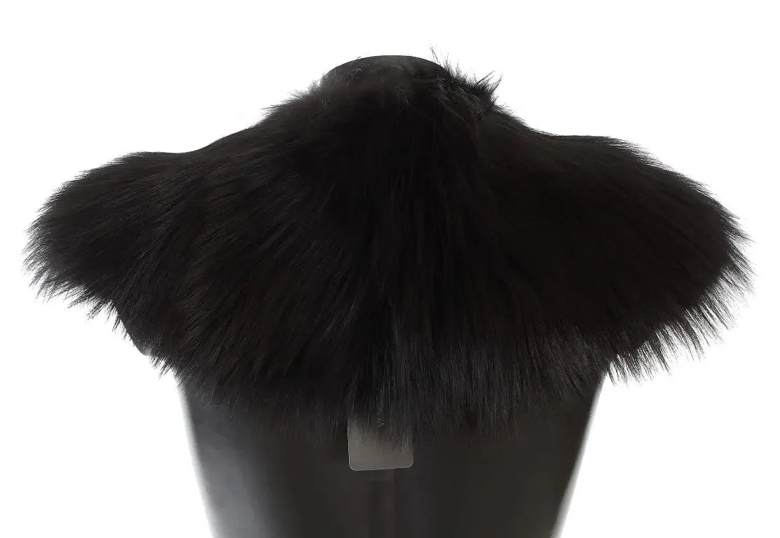 Dolce & Gabbana Black Fox Fur Collar Scarf - Zeiniez