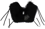 Dolce & Gabbana Black Fox Fur Shoulder Wrap Cover Collar Scarf - Zeiniez