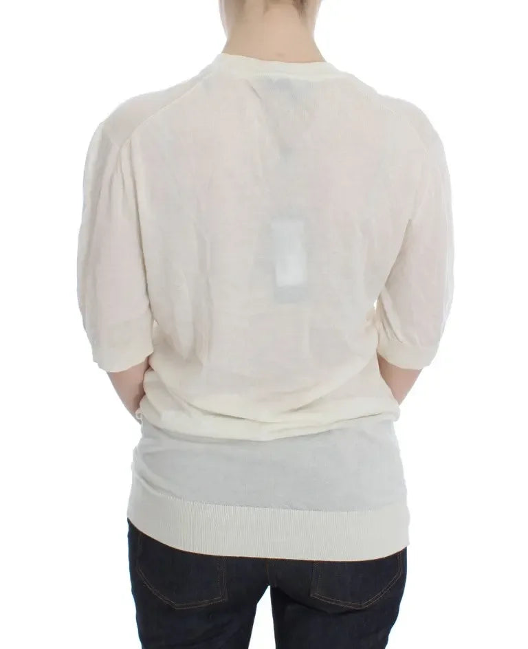 Dolce & Gabbana White 100% Cashmere Sweater - Zeiniez