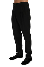 Dolce & Gabbana Black Striped Wool Stretch Pants - Zeiniez