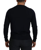 Dolce & Gabbana Blue Wool STAFF Down Cardigan Sweater - Zeiniez