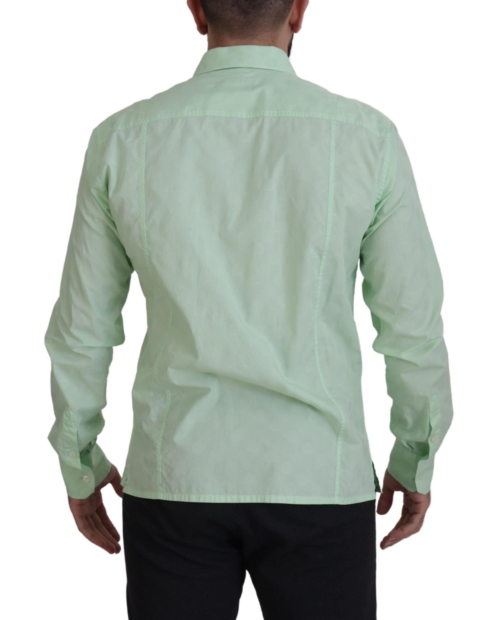 Dolce & Gabbana Mint Green Long Sleeves Button Down Shirt - Zeiniez