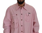 Dolce & Gabbana Pink Casual Button Down Long Sleeves Shirt - Zeiniez