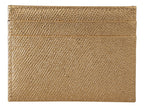 Dolce & Gabbana Gold Leather #DGLovesLondon Women Cardholder Case Wallet - Zeiniez