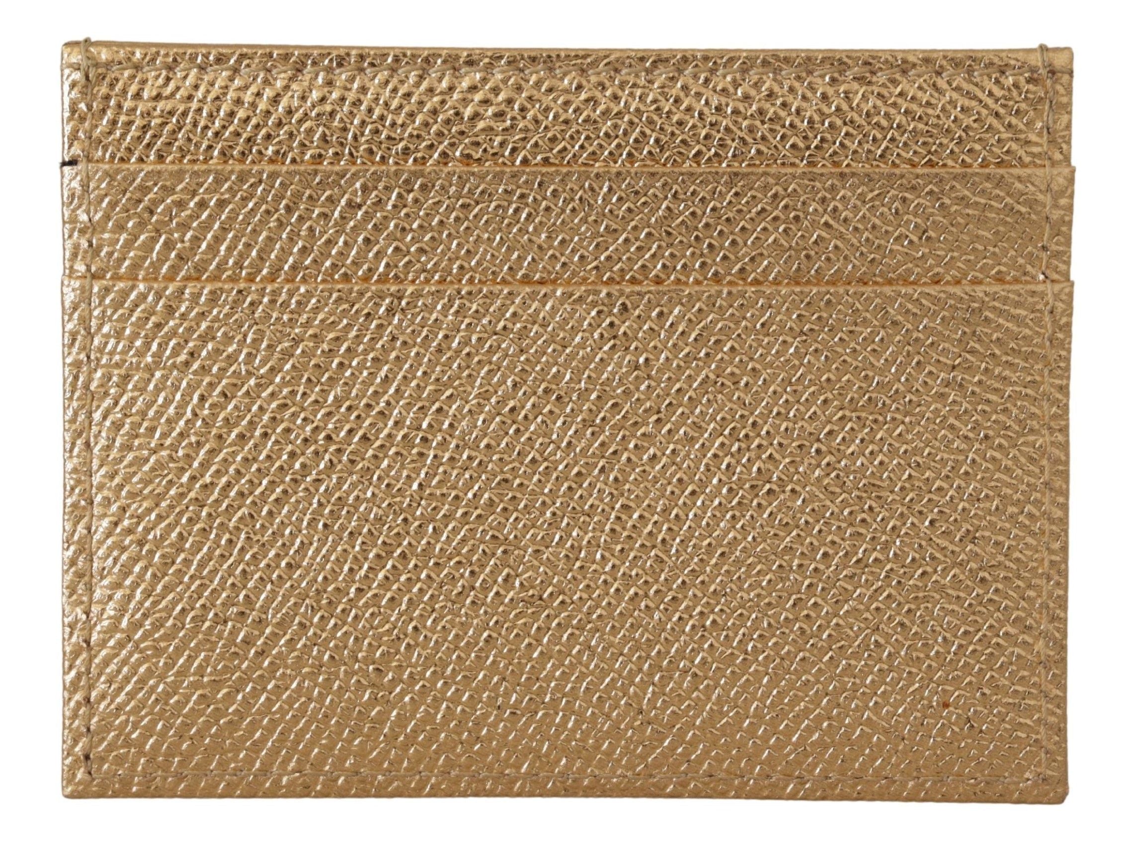 Dolce & Gabbana Gold Leather #DGLovesLondon Women Cardholder Case Wallet - Zeiniez