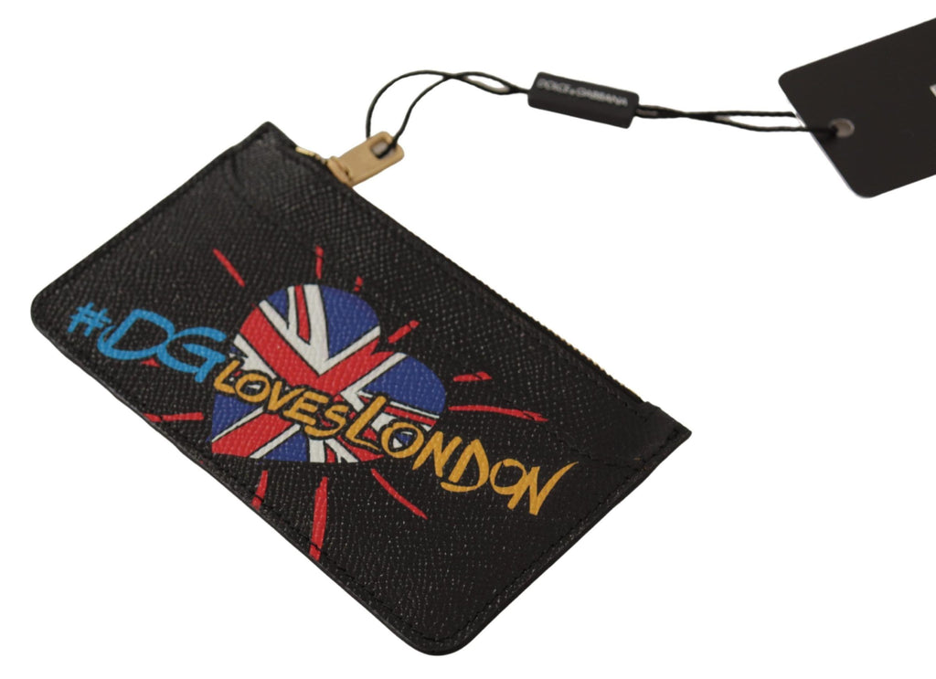 Dolce & Gabbana Black Leather #DGLovesLondon Women Cardholder Coin Case  Wallet - Zeiniez