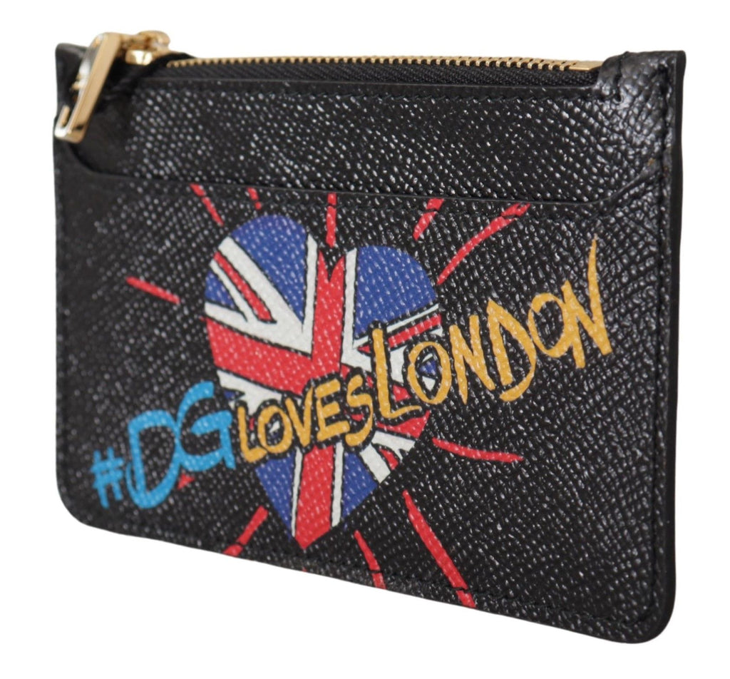 Dolce & Gabbana Black Leather #DGLovesLondon Women Cardholder Coin Case  Wallet - Zeiniez