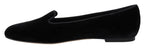 Dolce & Gabbana Black Velvet Slip Ons Loafers Flats Shoes - Zeiniez