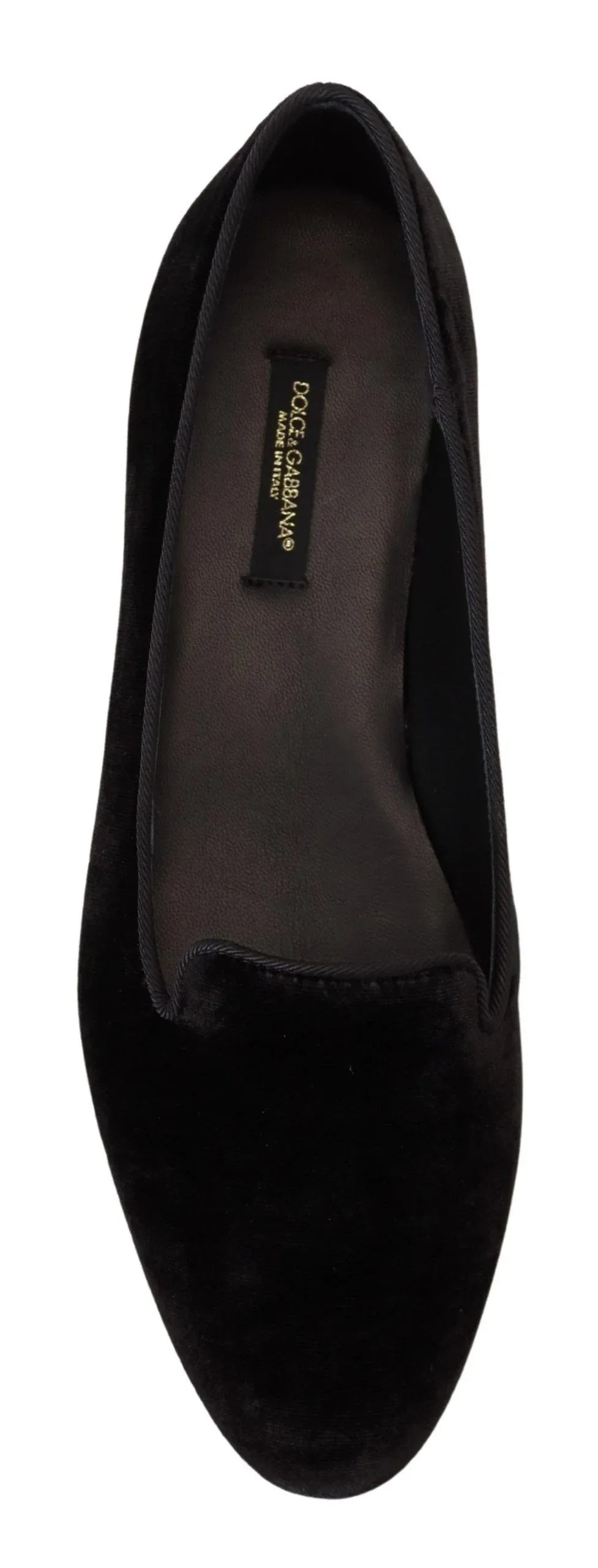 Dolce & Gabbana Black Velvet Slip Ons Loafers Flats Shoes - Zeiniez