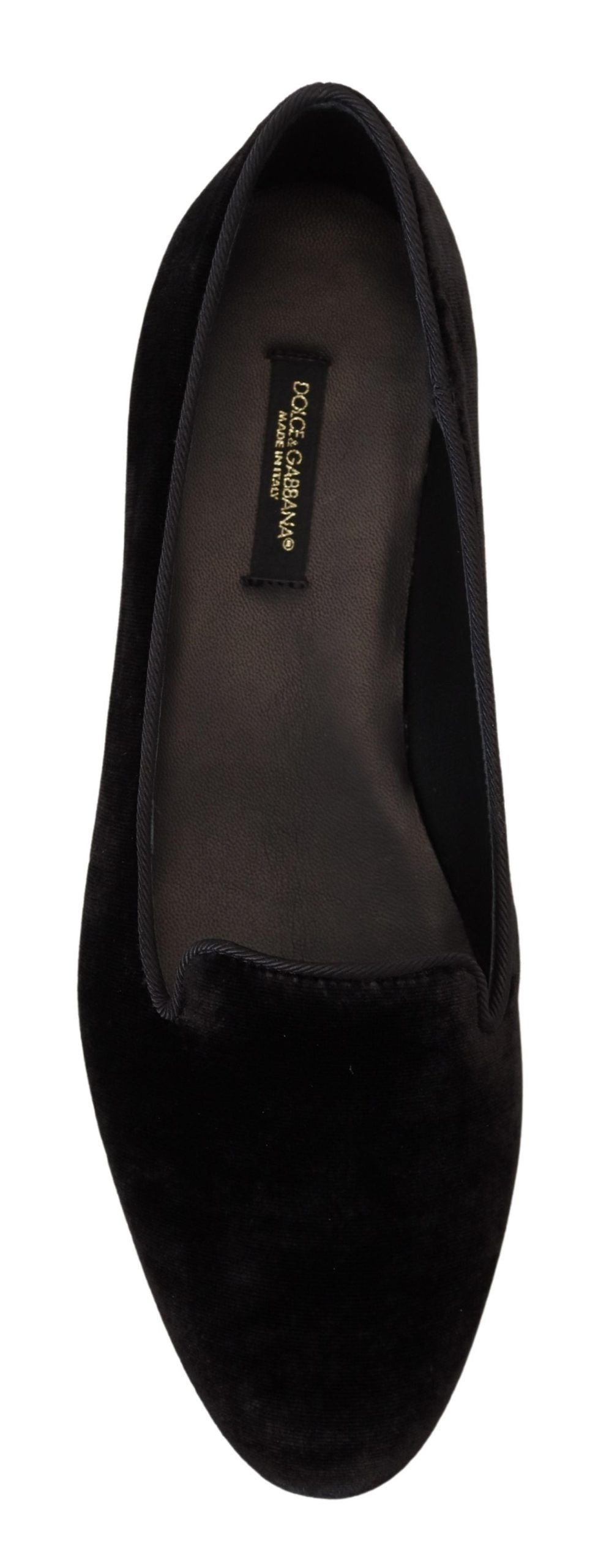 Dolce & Gabbana Black Velvet Slip Ons Loafers Flats Shoes - Zeiniez
