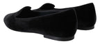 Dolce & Gabbana Black Velvet Slip Ons Loafers Flats Shoes - Zeiniez