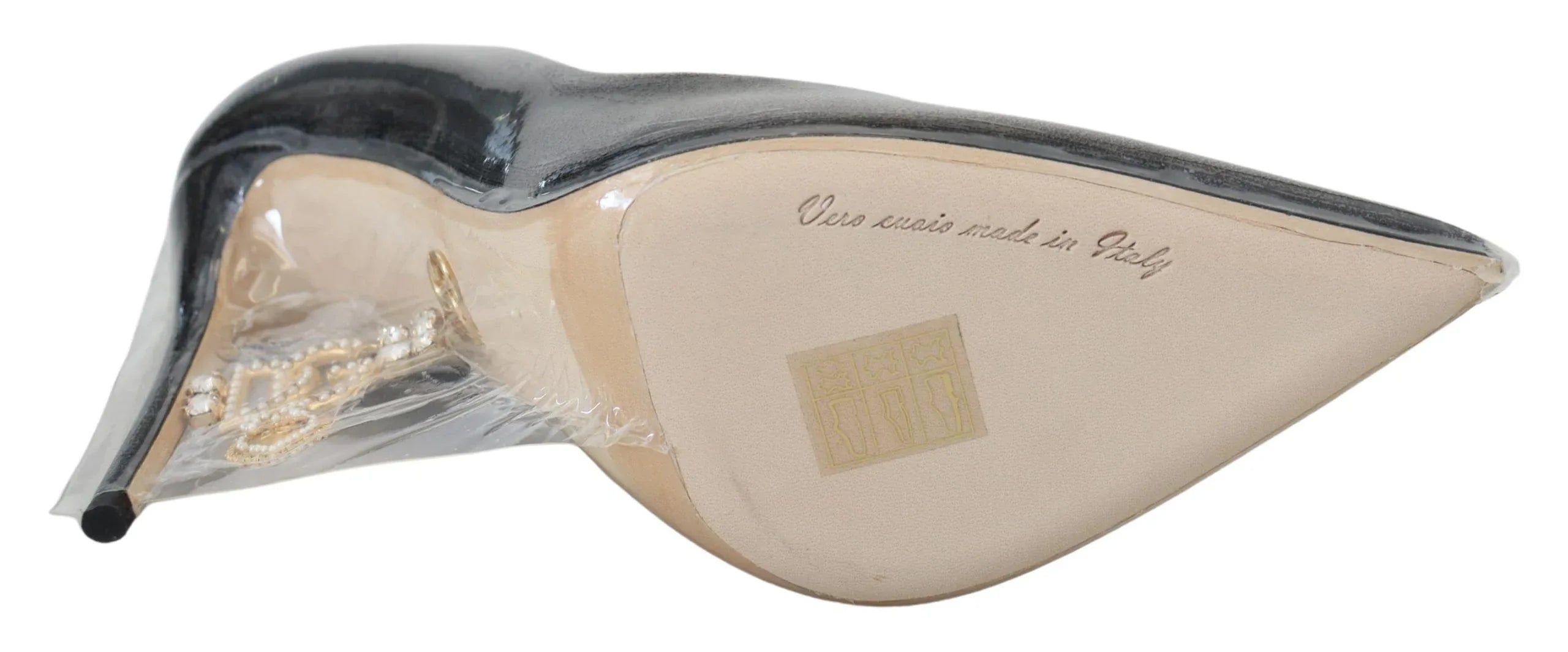 Dolce & Gabbana Black Leather Heels Pumps Plastic Wrapped Shoes - Zeiniez