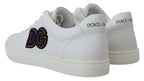 Dolce & Gabbana White Leather DG Logo Casual Sneakers Shoes - Zeiniez