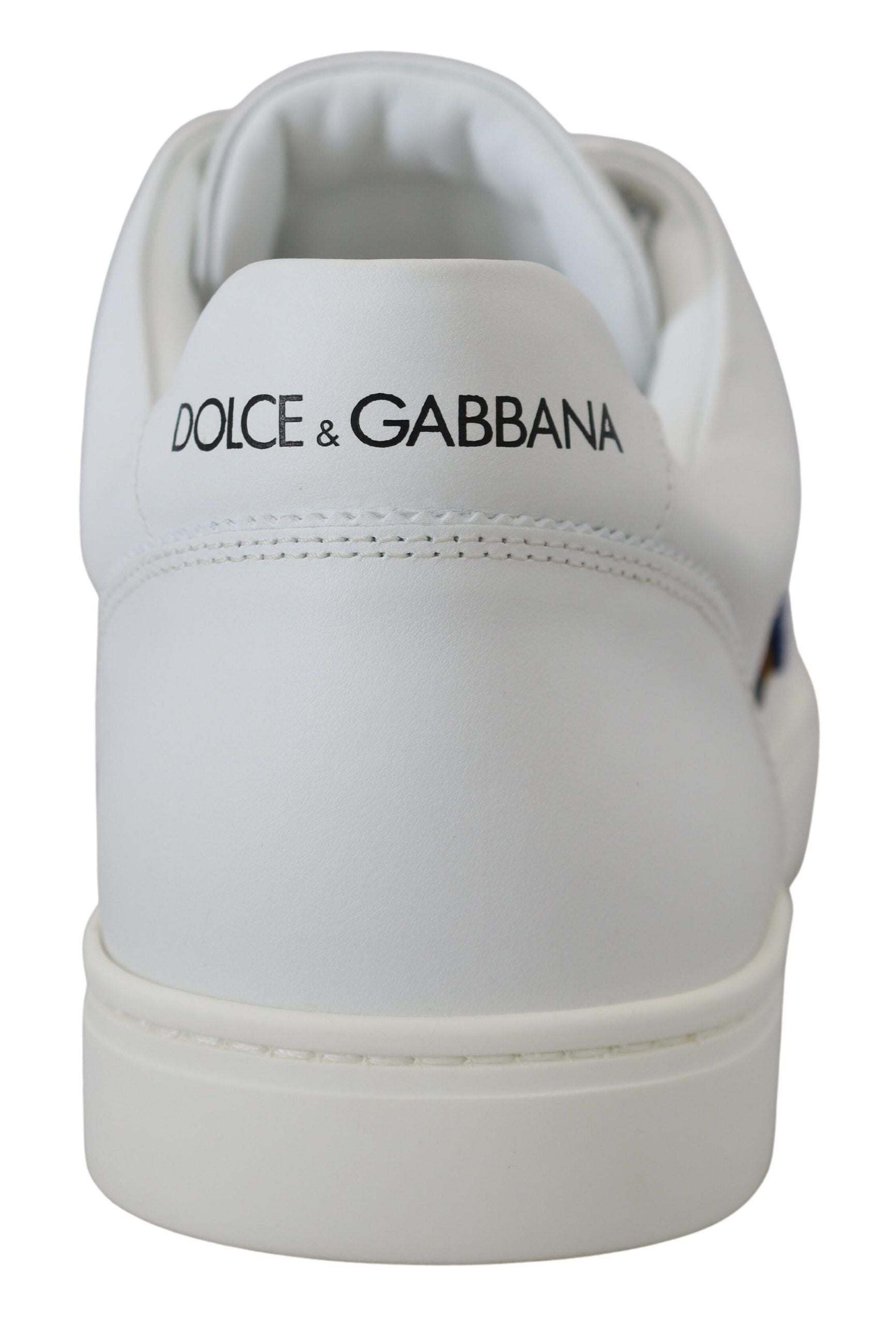 Dolce & Gabbana White Leather DG Logo Casual Sneakers Shoes - Zeiniez