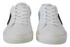 Dolce & Gabbana White Leather DG Logo Casual Sneakers Shoes - Zeiniez
