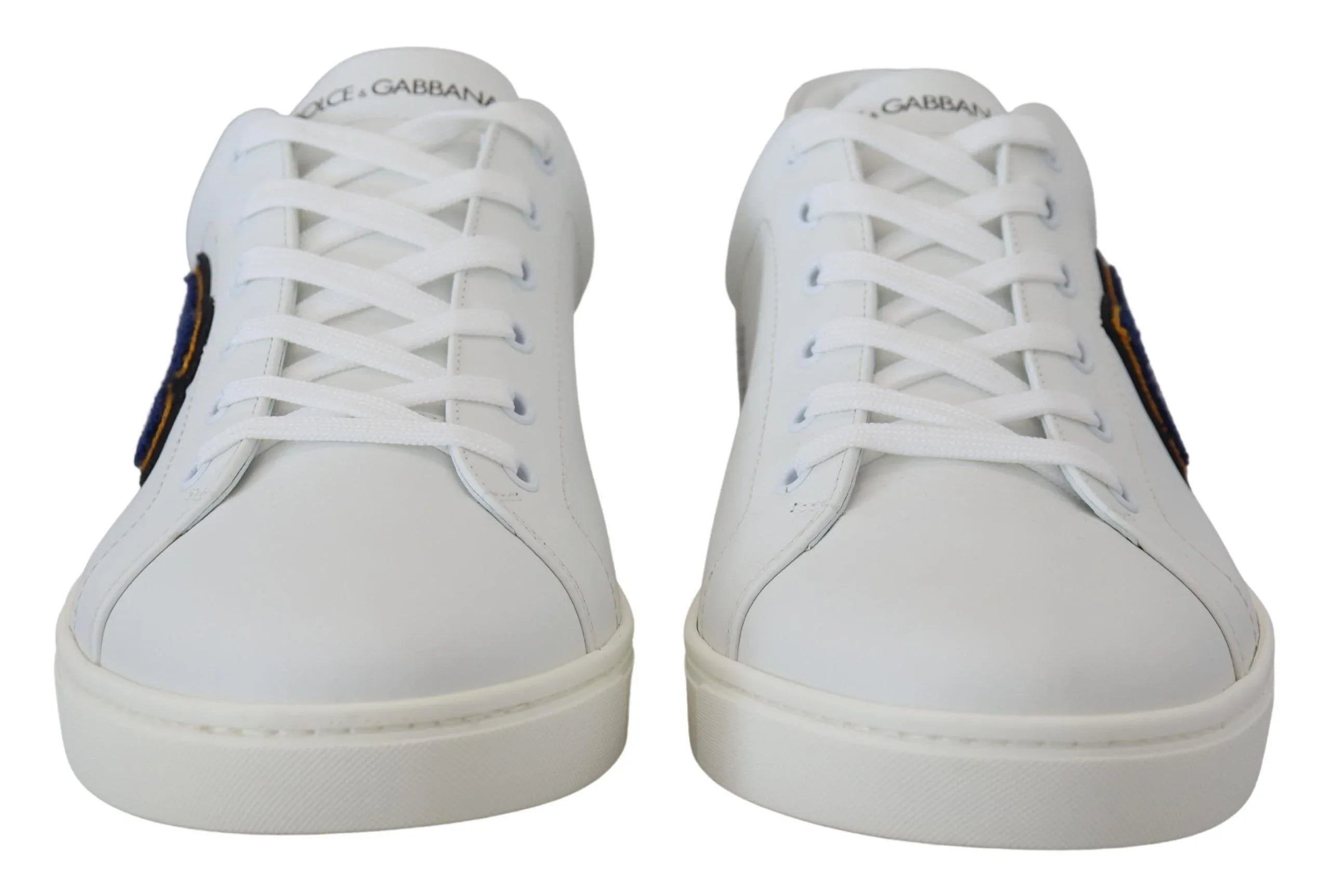 Dolce & Gabbana White Leather DG Logo Casual Sneakers Shoes - Zeiniez
