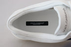 Dolce & Gabbana White Leather DG Logo Casual Sneakers Shoes - Zeiniez