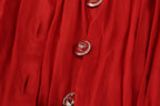 Dolce & Gabbana Red Button Down Belted Midi Satin Silk Dress - Zeiniez