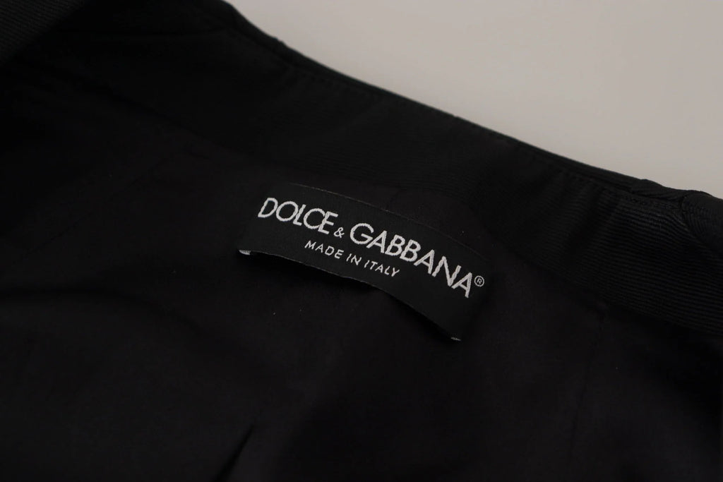 Dolce & Gabbana Black Slim Fit Long Sleeves Snap Jacket - Zeiniez