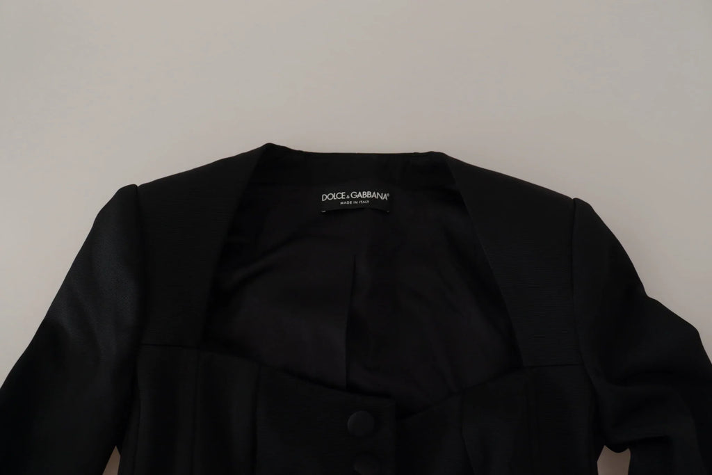 Dolce & Gabbana Black Slim Fit Long Sleeves Snap Jacket - Zeiniez