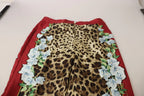 Dolce & Gabbana Multicolor Leopard Flora Printed Mid Waist Trouser Pants - Zeiniez