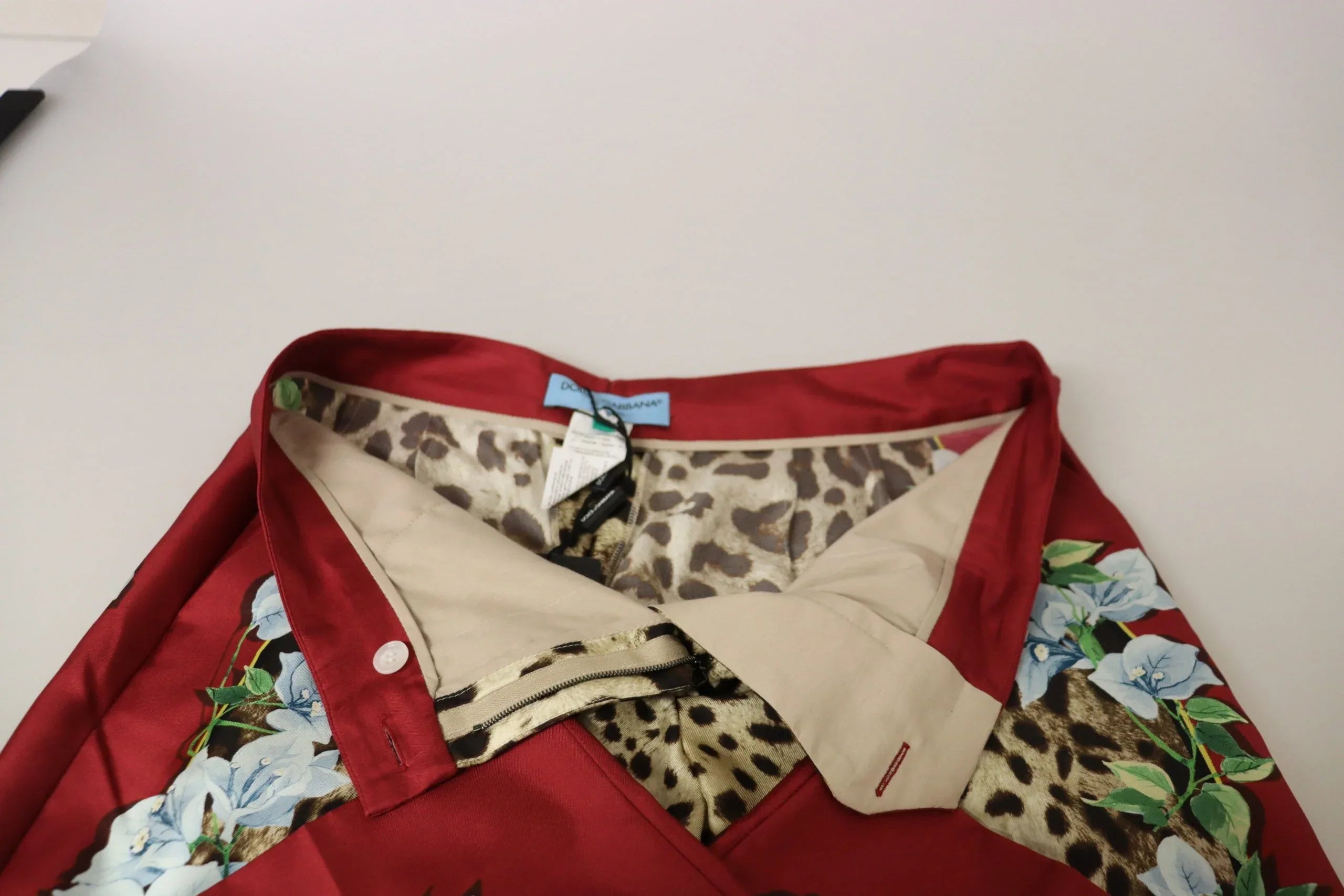 Dolce & Gabbana Multicolor Leopard Flora Printed Mid Waist Trouser Pants - Zeiniez