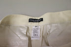Dolce & Gabbana Ivory High Waist Cropped Folded Hem Trousers Pants - Zeiniez