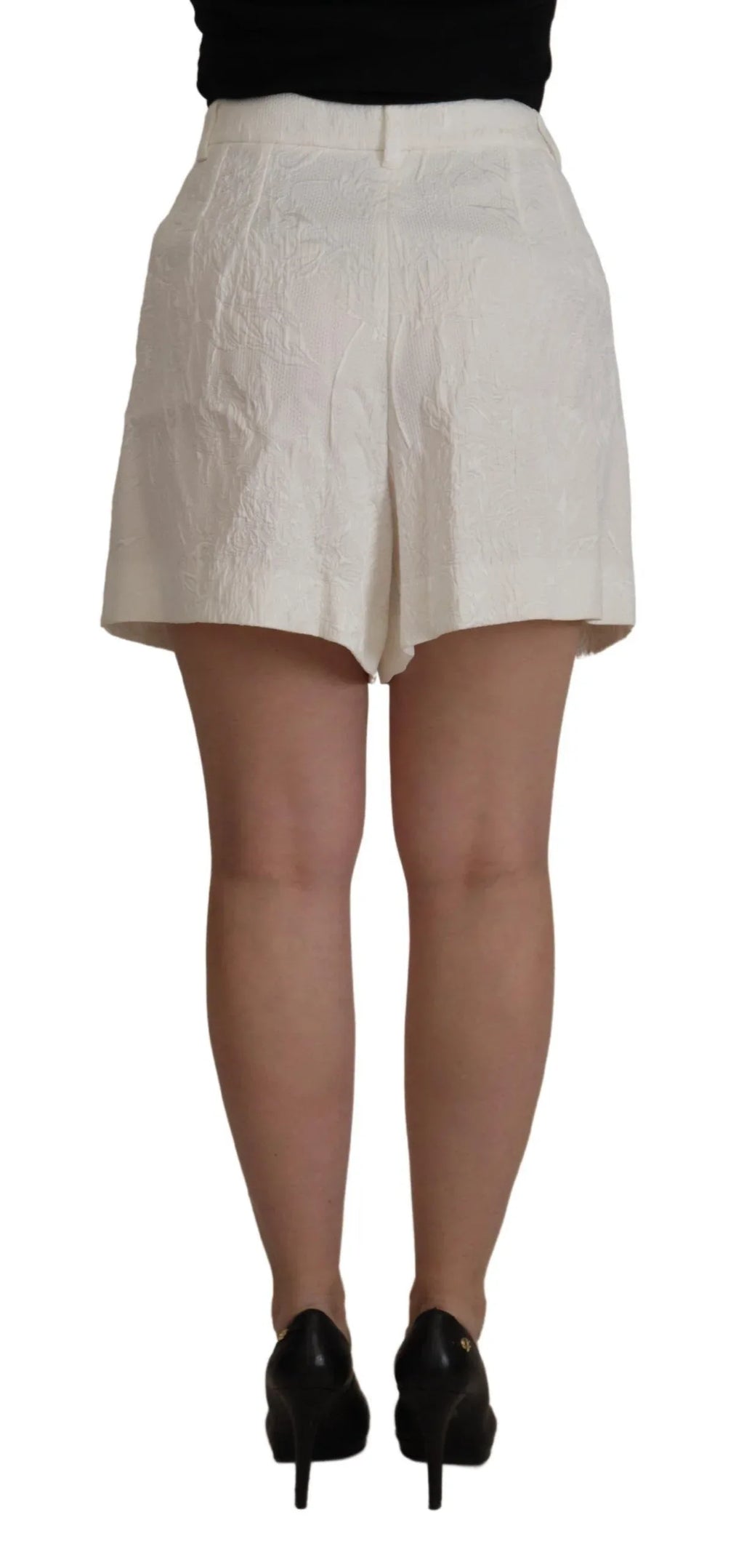 Dolce & Gabbana White High Waist Culotte Cotton Shorts - Zeiniez