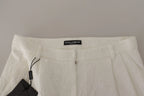 Dolce & Gabbana White High Waist Culotte Cotton Shorts - Zeiniez