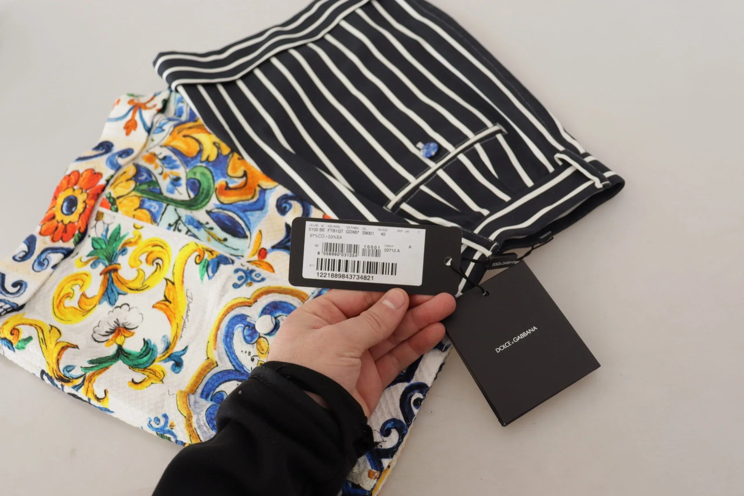 Dolce & Gabbana Multicolor Stripes Majolica Bermuda Shorts - Zeiniez