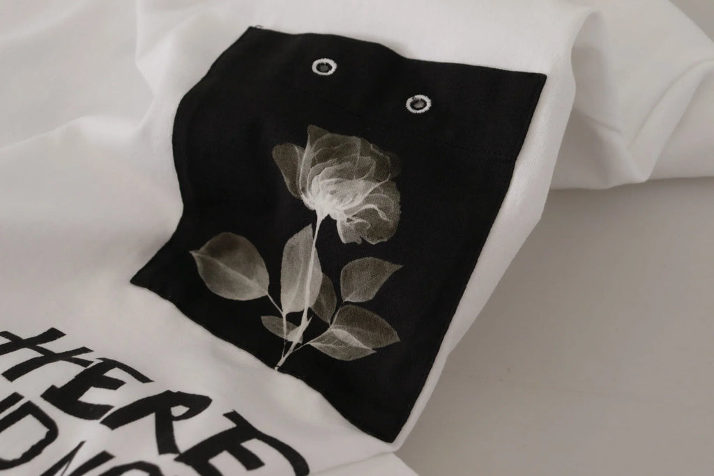 Dolce & Gabbana White Slogan Print Round Neck Cotton T-shirt - Zeiniez